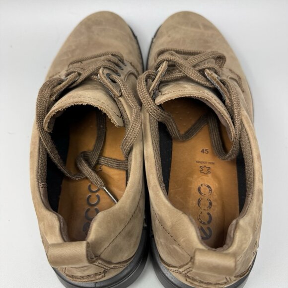 ECCO Fusion Plain Toe Oxfords Nubuck Leather  Brown  Mens Size 11 - Picture 7 of 9